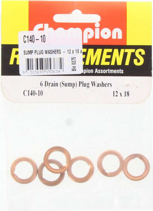 Champion Fasteners Crush Sealing Copper M12 X 18mm Washer C140-10