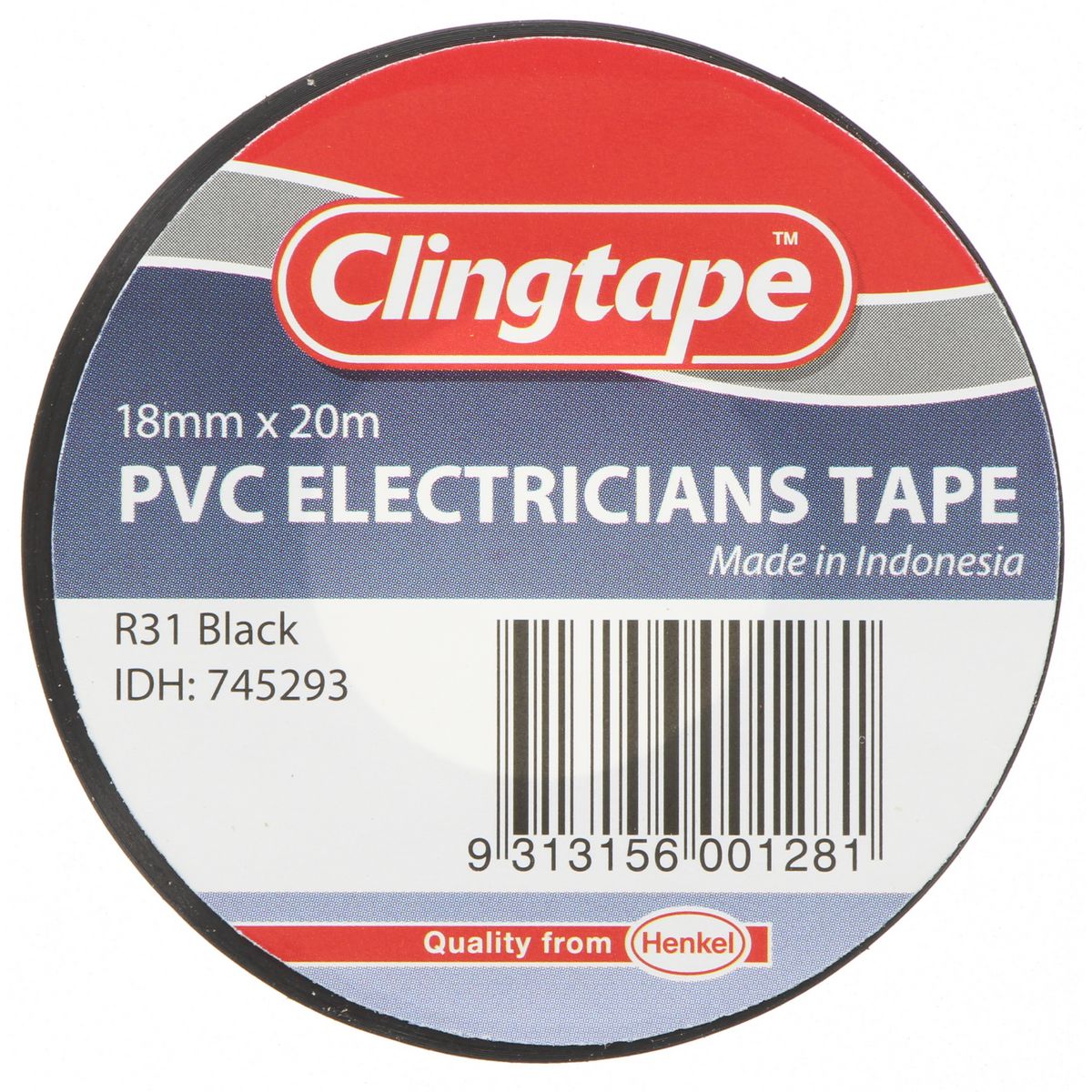 Clingtape PVC Tape 18mmx20m Black R31BK