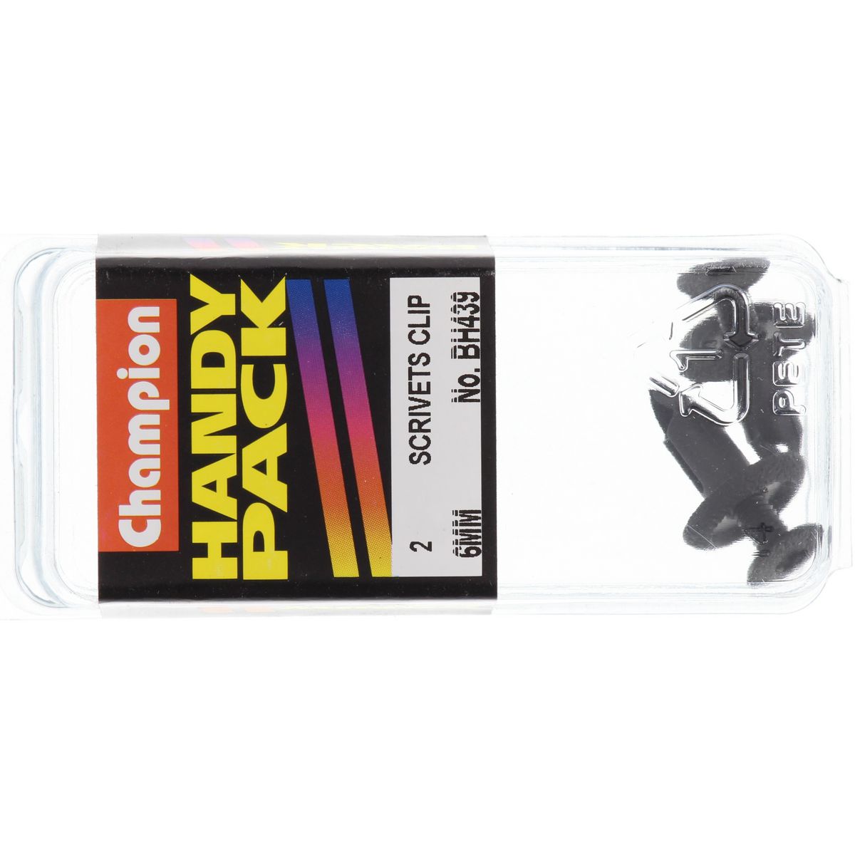 Champion Scrivet Clip Black 18mm Lens 6mm Hole 15mm Head 2Pk BH439