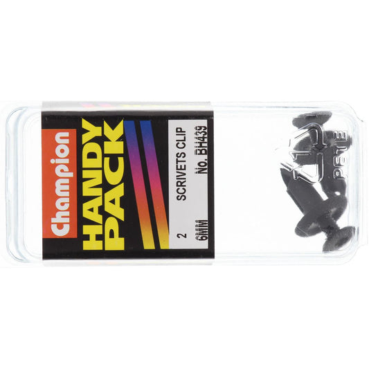 Champion Scrivet Clip Black 18mm Lens 6mm Hole 15mm Head 2Pk BH439
