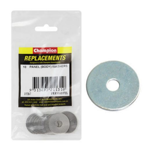 Champion Flat Stainless Steel Body Washer 5/16"" x 1-1/4"" 10Pk C1730-7