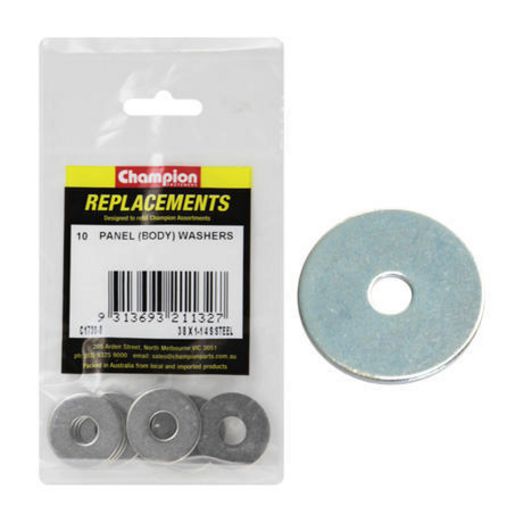 Champion Flat Stainless Steel Body Washer 3/8"" x 1-1/4""-304/A2 10Pk C1730-8