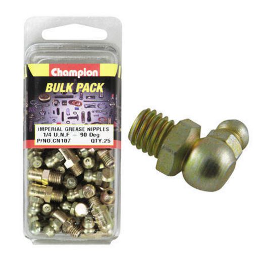 Champion Grease Nipple 90° 1/4″ UNF 25Pk CN107