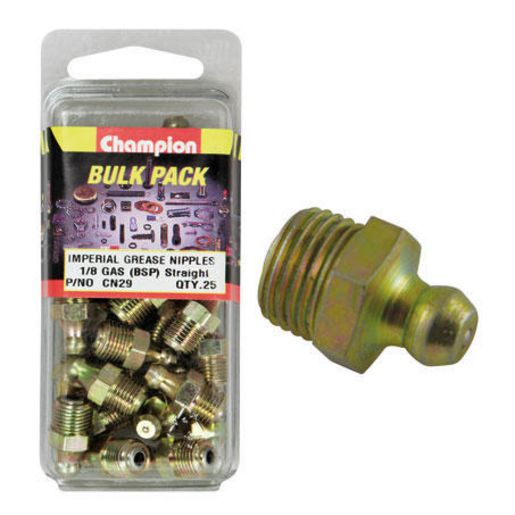 Champion Grease Nipple Straight 1/8"" BSP 25Pk CN29