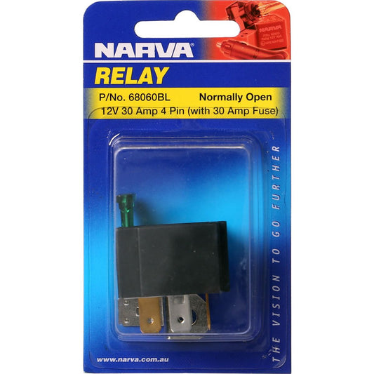 Narva Relay 12V 4 Pin 30A Blade Fuse 68060BL
