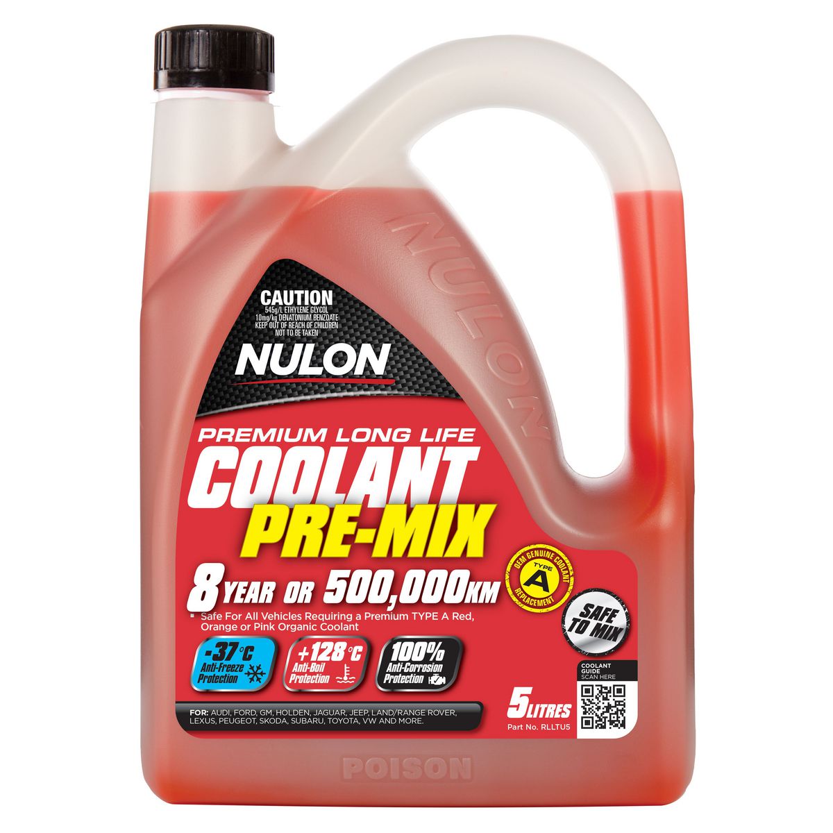 Nulon Coolant Red Long Life Pre-mix 5L