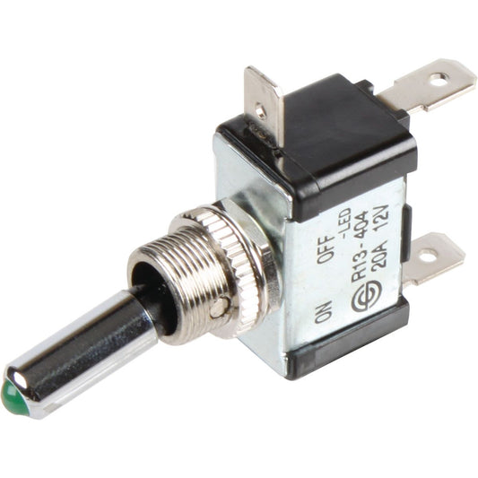 Narva Switch Toggle Illuminated On Off Green 60287BL