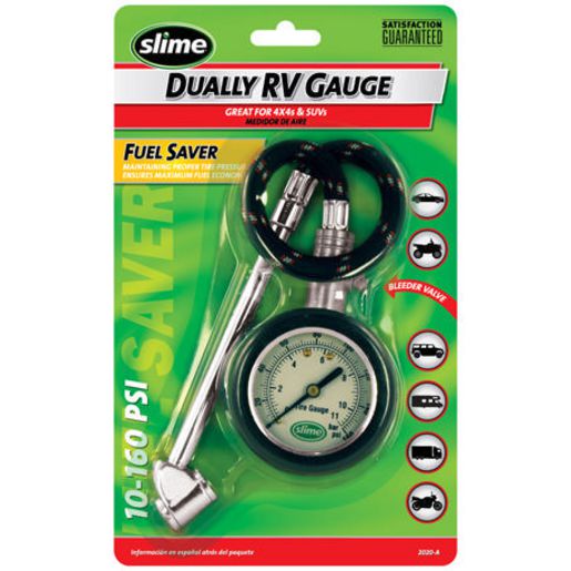 Slime RV Tyre Pressure Gauge Dual Head 10-160 PSI 2020-A