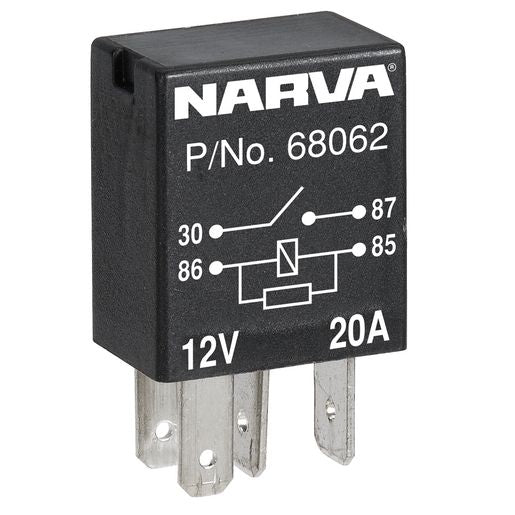 Narva Normally Open 4P Micro Relay with Resistor 10A 12V 68066BL