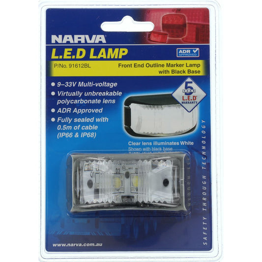 Narva LED Marker Lamp Black/Clear 91612BL
