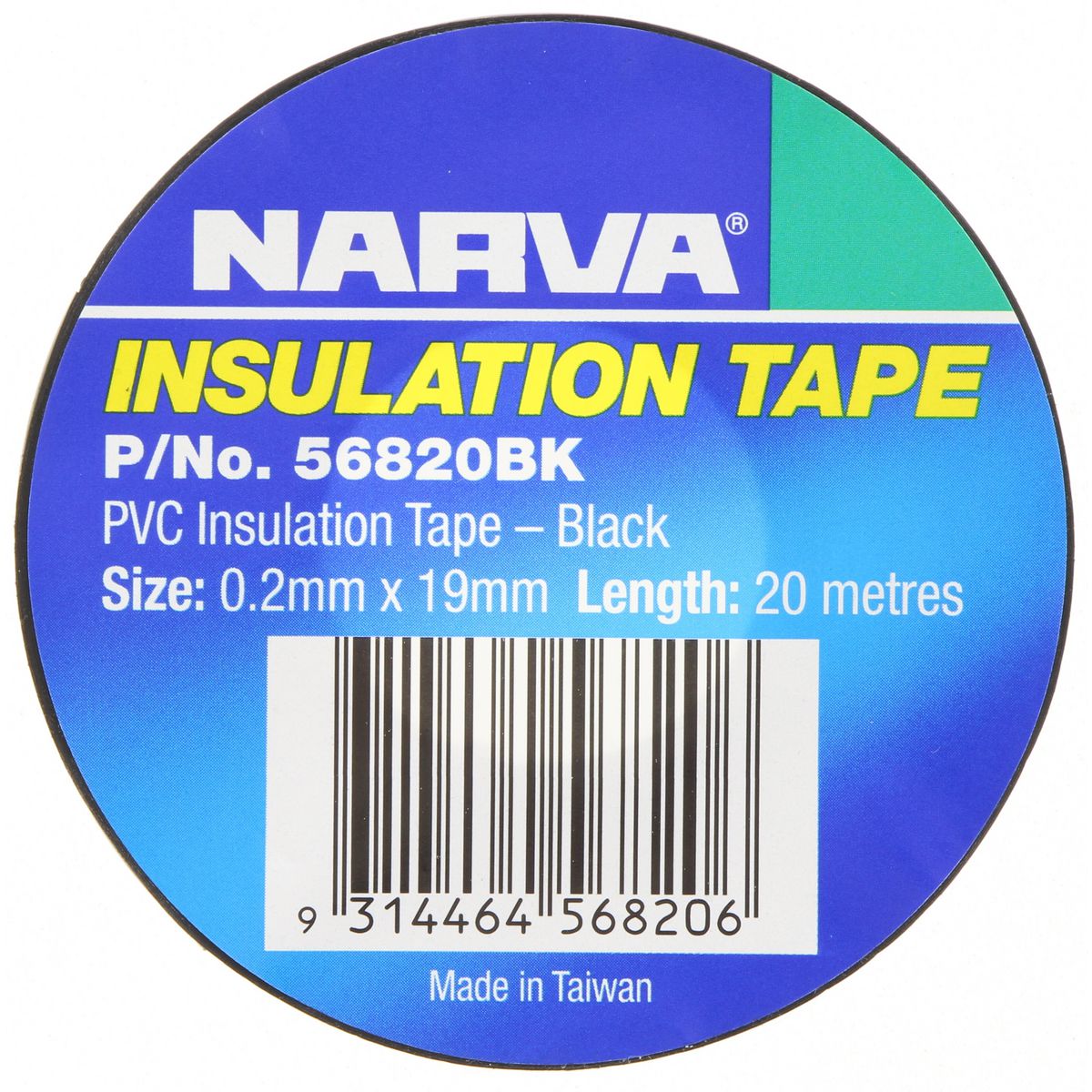 Narva PVC Insulation Tape 19mm x 20m Black 56820BK