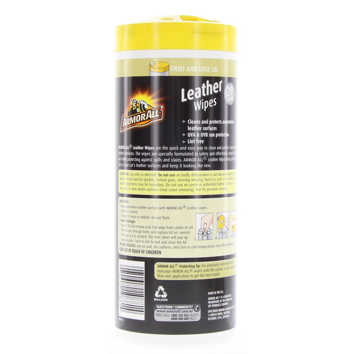 Armor All Leather Care Wipes 20Pk