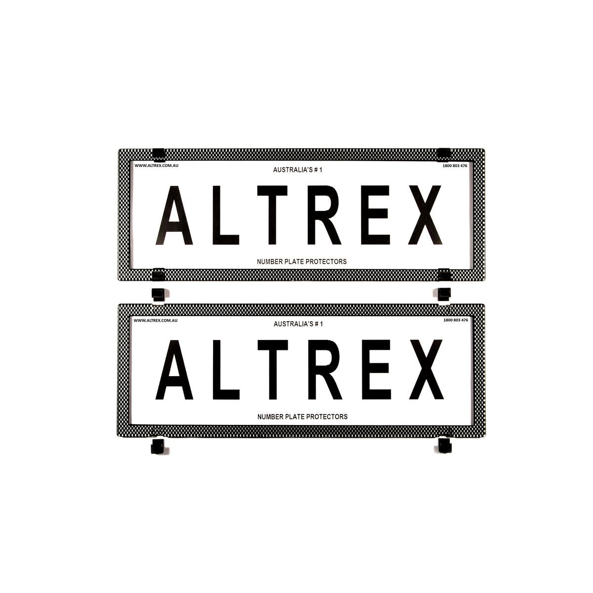 Altrex Number Plate Cover 6 Figure Silver Carbon Fibre Without Lines