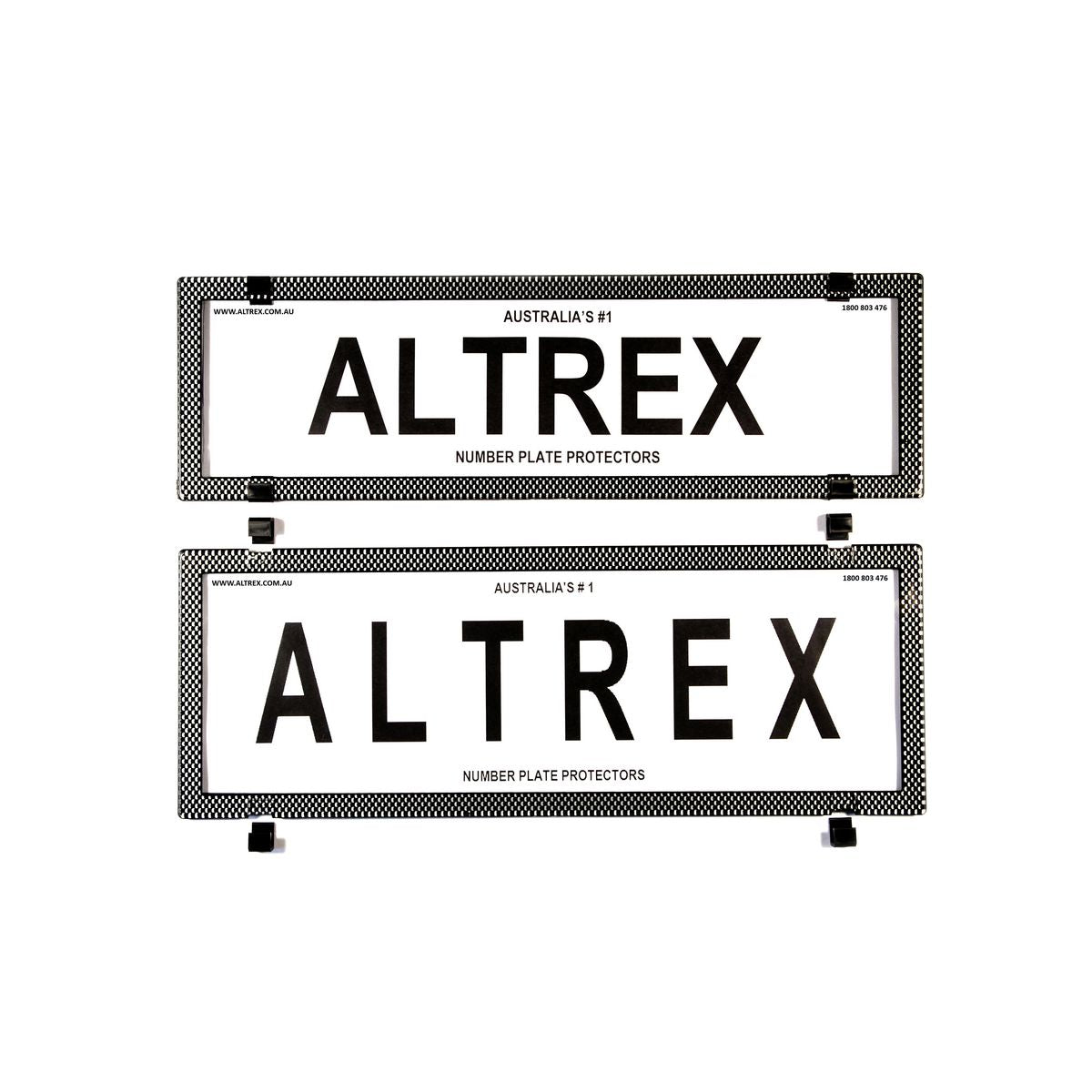 Altrex Number Plate Cover 6 Figure Silver Carbon Fibre Without Lines Slimline Combination