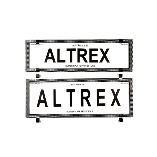 Altrex Number Plate Cover 6 Figure Silver Carbon Fibre Without Lines Slimline Combination