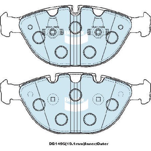 Bendix 4x4 Brake Pad Set Front DB1495 -4WD