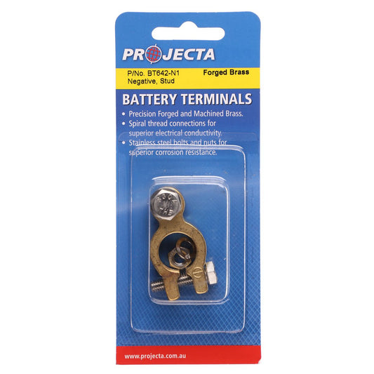 PROJECTA Forged Brass Battery Terminal Negative Stud BT642-N1