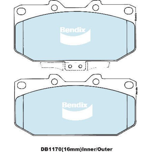 Bendix Heavy Duty Brake Pad Set Front DB1170 HD