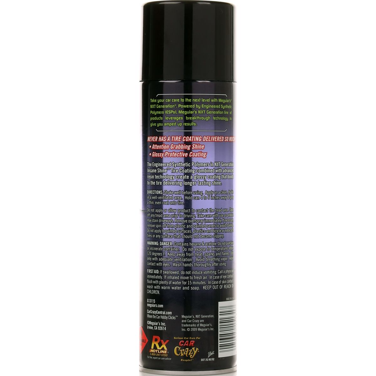 Meguiars NXT Generation Insane Shine Tyre Coating Aerosol 425g G13115