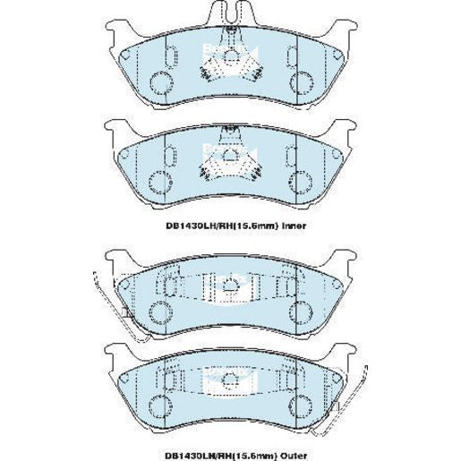 Bendix Heavy Duty Brake Pad Set Rear DB1430 HD
