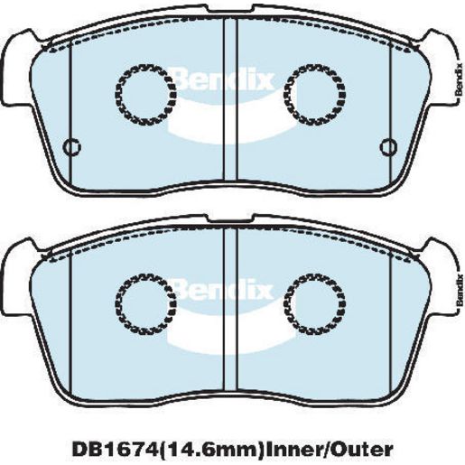 Bendix Heavy Duty Brake Pad Set Front DB1674 HD
