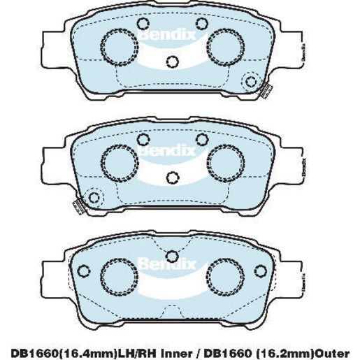 Bendix Heavy Duty Brake Pad Set Rear DB1660 HD