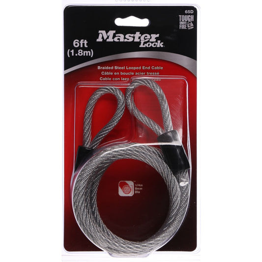 Master Lock Flexible Steel Cable Lock Self Coil 1.8M 0065D