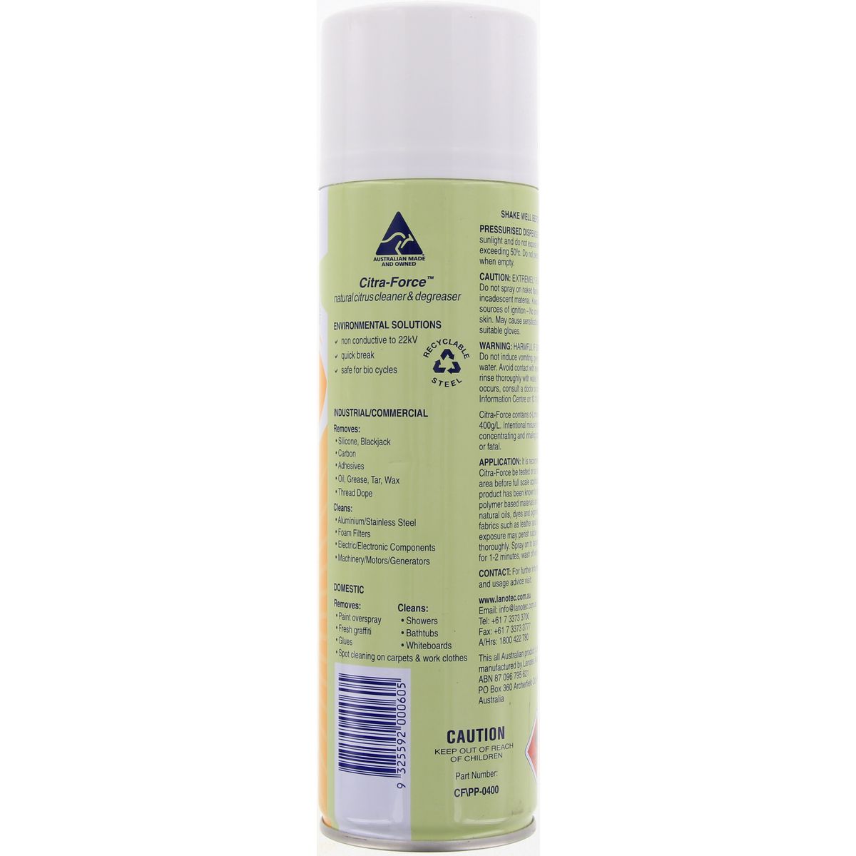 Lanotec Citra Force Cleaner & Degreaser Aerosol Spray 400g