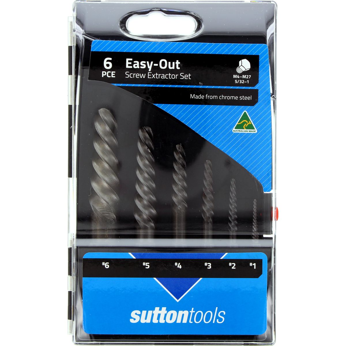 Sutton Screw Extractor Set Easy-Out 6pc #1-#6 Range 4105