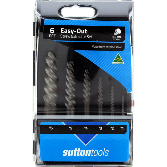 Sutton Screw Extractor Set Easy-Out 6pc #1-#6 Range 4105