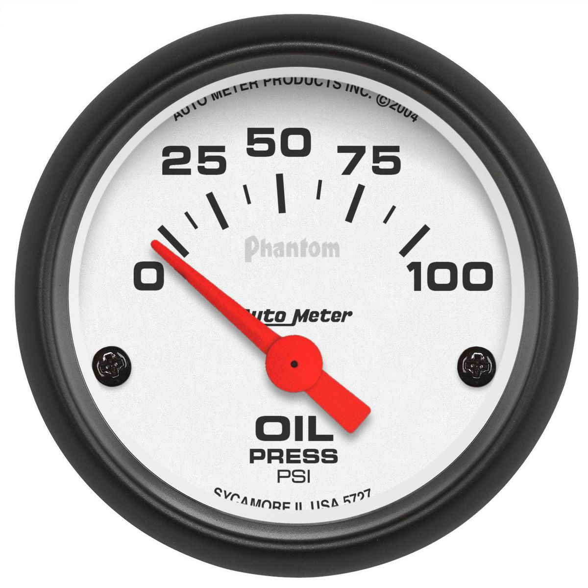 Autometer Phantom 2-1/16in Oil Pressure Gauge 0-100PSI Short Sweep Electric AU5727