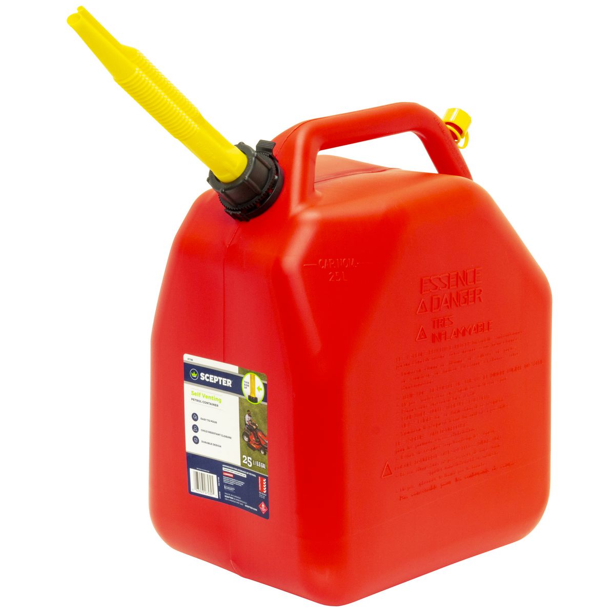 Scepter Petrol Fuel Can 25L Red