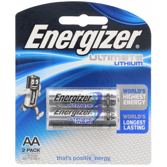 Energizer Ultimate Lithium AA Batteries 1.5V 2 Pack L91BP2T