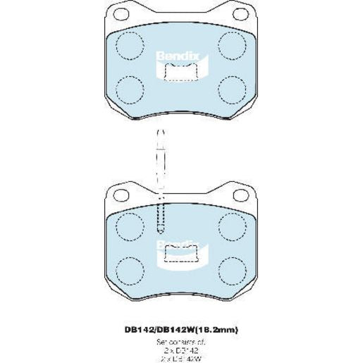 Bendix General CT Brake Pad Set Front DB142 GCT