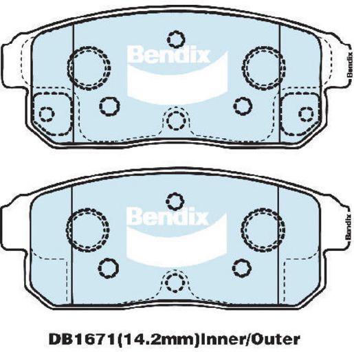 Bendix General CT Brake Pad Set Rear DB1671 GCT