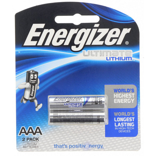 Energizer Ultimate Lithium AAA Batteries 1.5V 2 Pack L92BP2T
