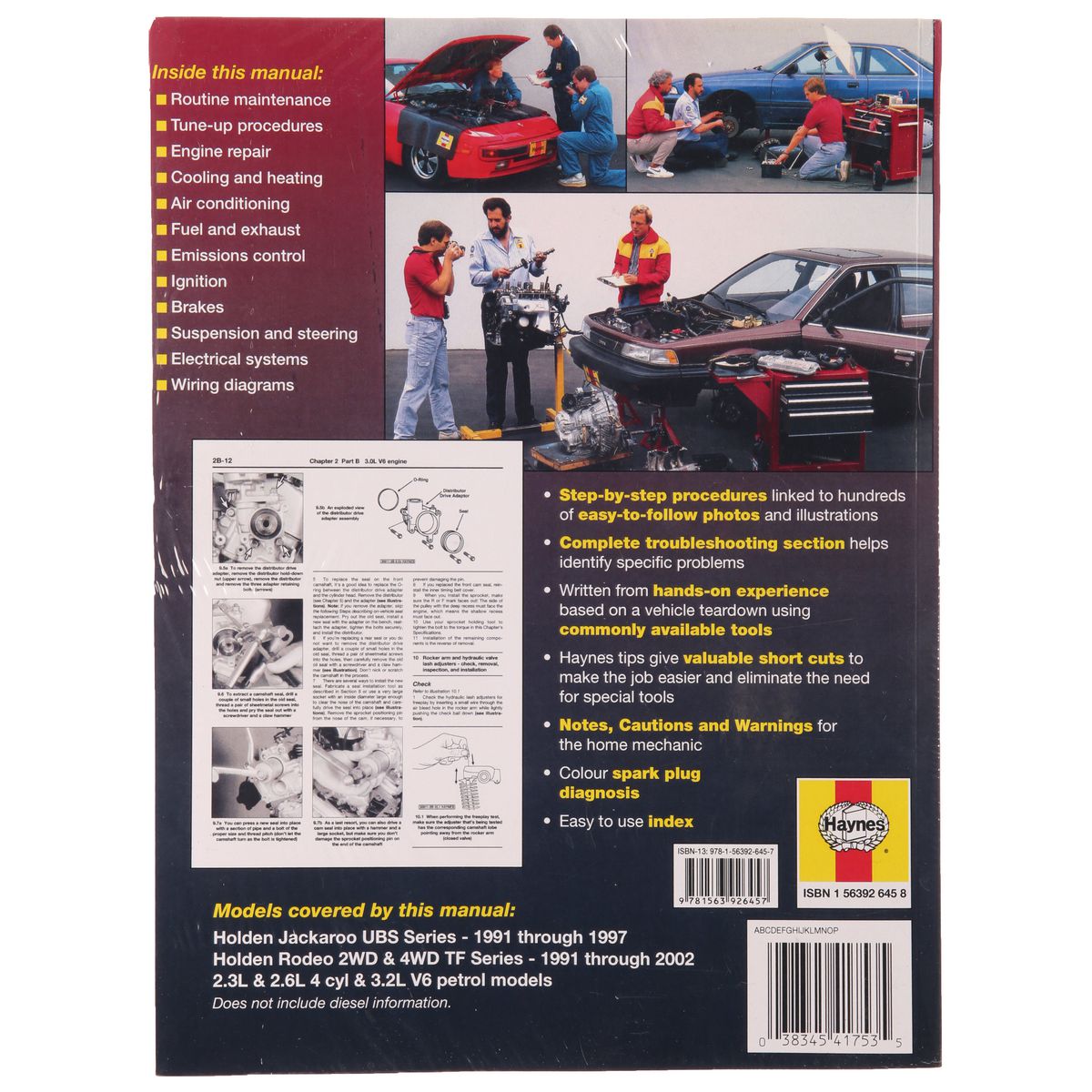 Haynes Repair Manual Suits Holden Jackaroo & Rodeo 91-02 41753