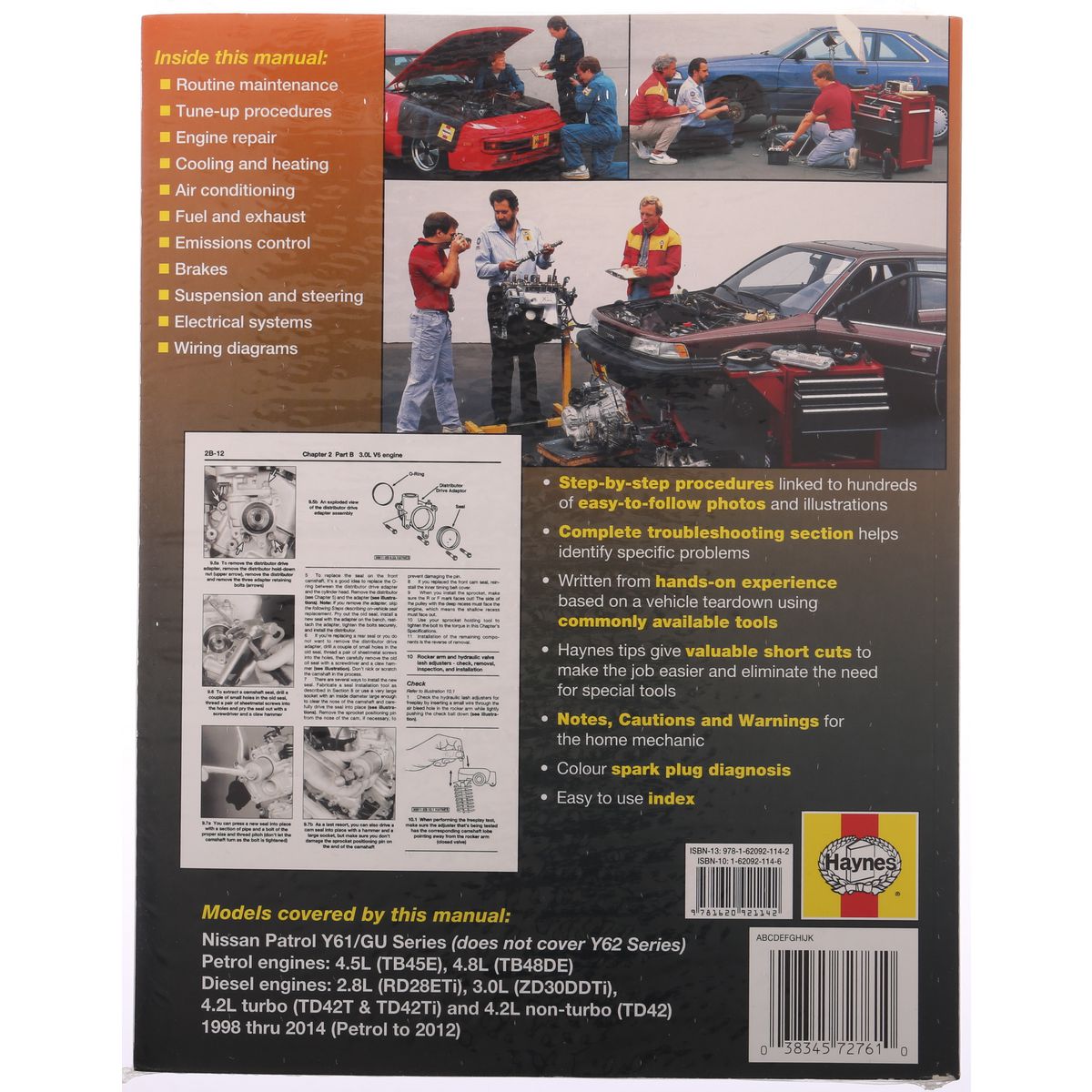 Haynes Repair Manual Suits Nissan Patrol 98-14 72761