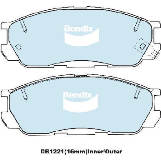 Bendix General CT Brake Pad Set Front DB1221 GCT