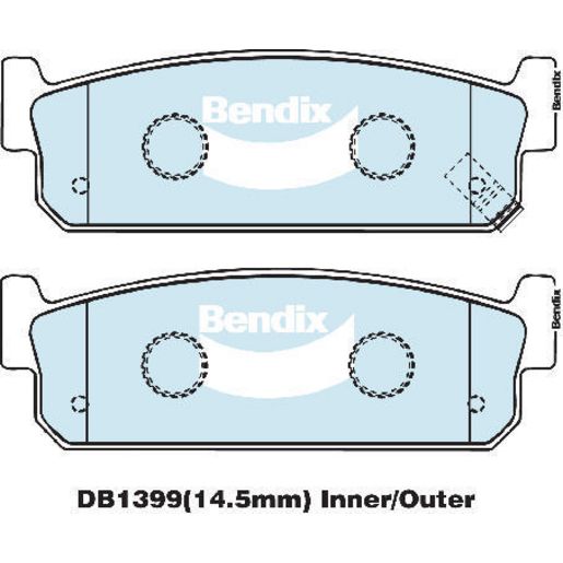 Bendix General CT Brake Pad Set Rear DB1399 GCT