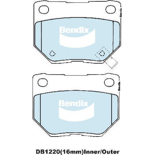 Bendix Street Road Track Brake Pad Set Rear DB1220 SRT