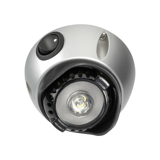 Narva LED Interior Swivel Lamp with Silver Satin Finish with On/Off Switch 10-30V 87654S