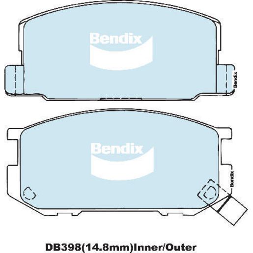 Bendix General CT Brake Pad Set Front DB398 GCT