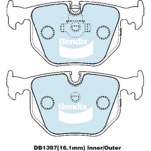Bendix 4x4 Brake Pad Set Rear DB1397 -4WD