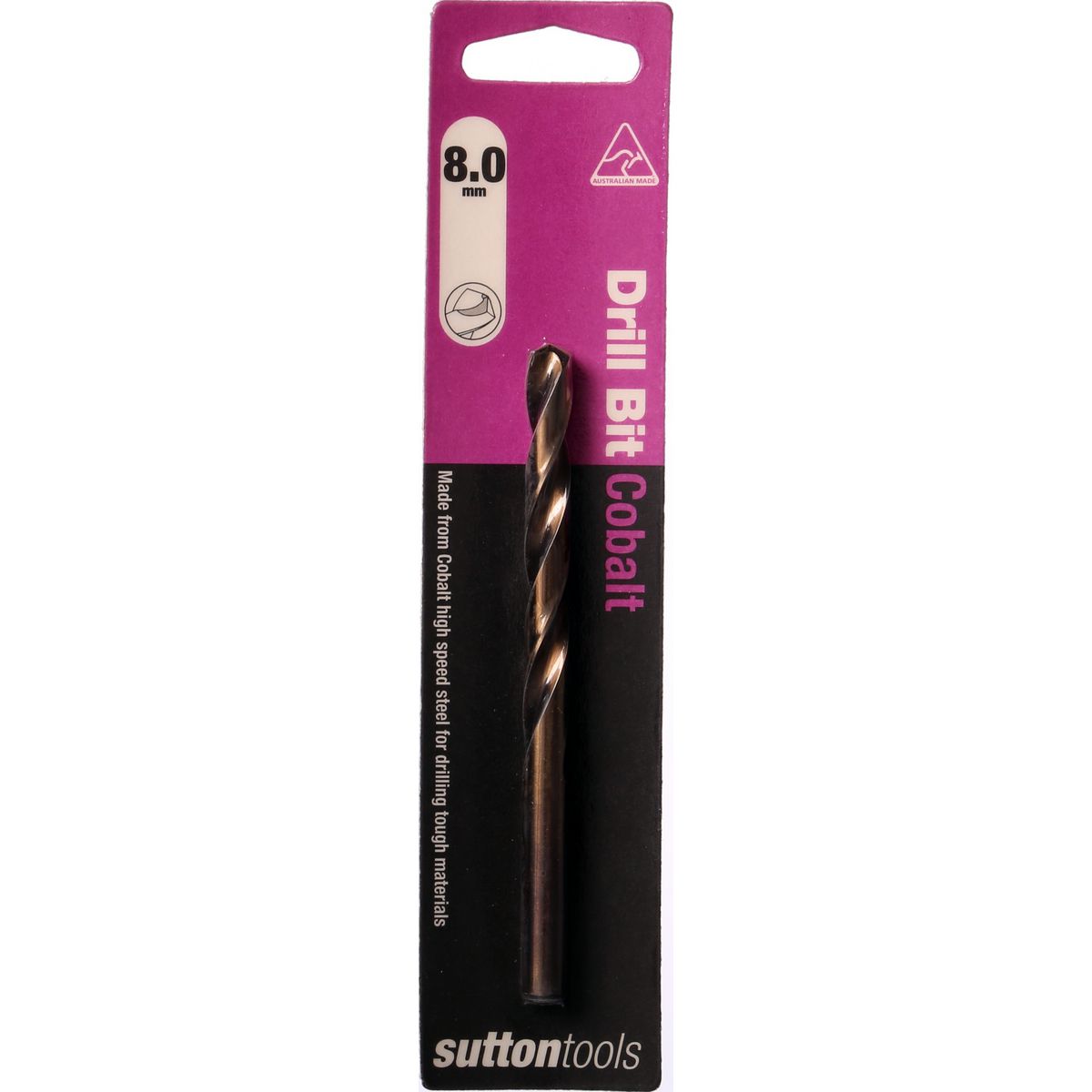 Sutton Jobber Drill Bit HD Cobalt HSS 8mm Dia 75mm L2 117mm L1 93925