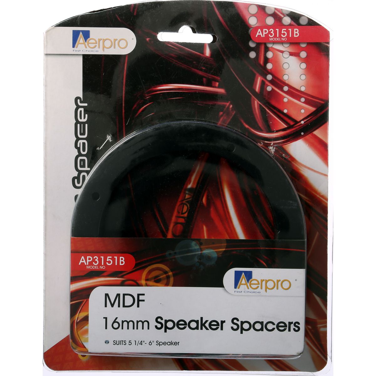 Aerpro Speaker Spacers 5-6"" MDF Pair Black Pre-Drilled AP3151B