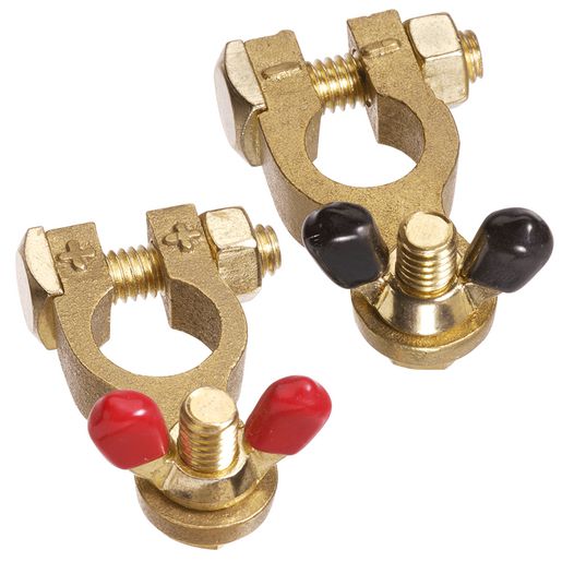 PROJECTA Brass Battery Terminal 1x Positive & 1x Negative Wingnut Mount BT14-2