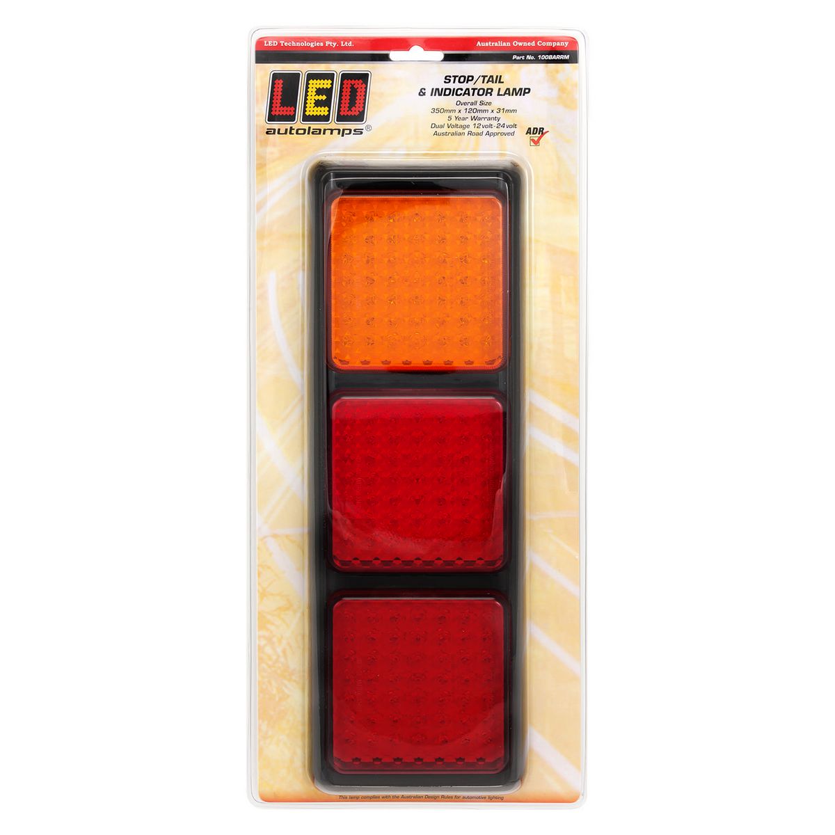 LED Autolamps Stop/Tail/Indicator Light LED 12/24V 100BARRM