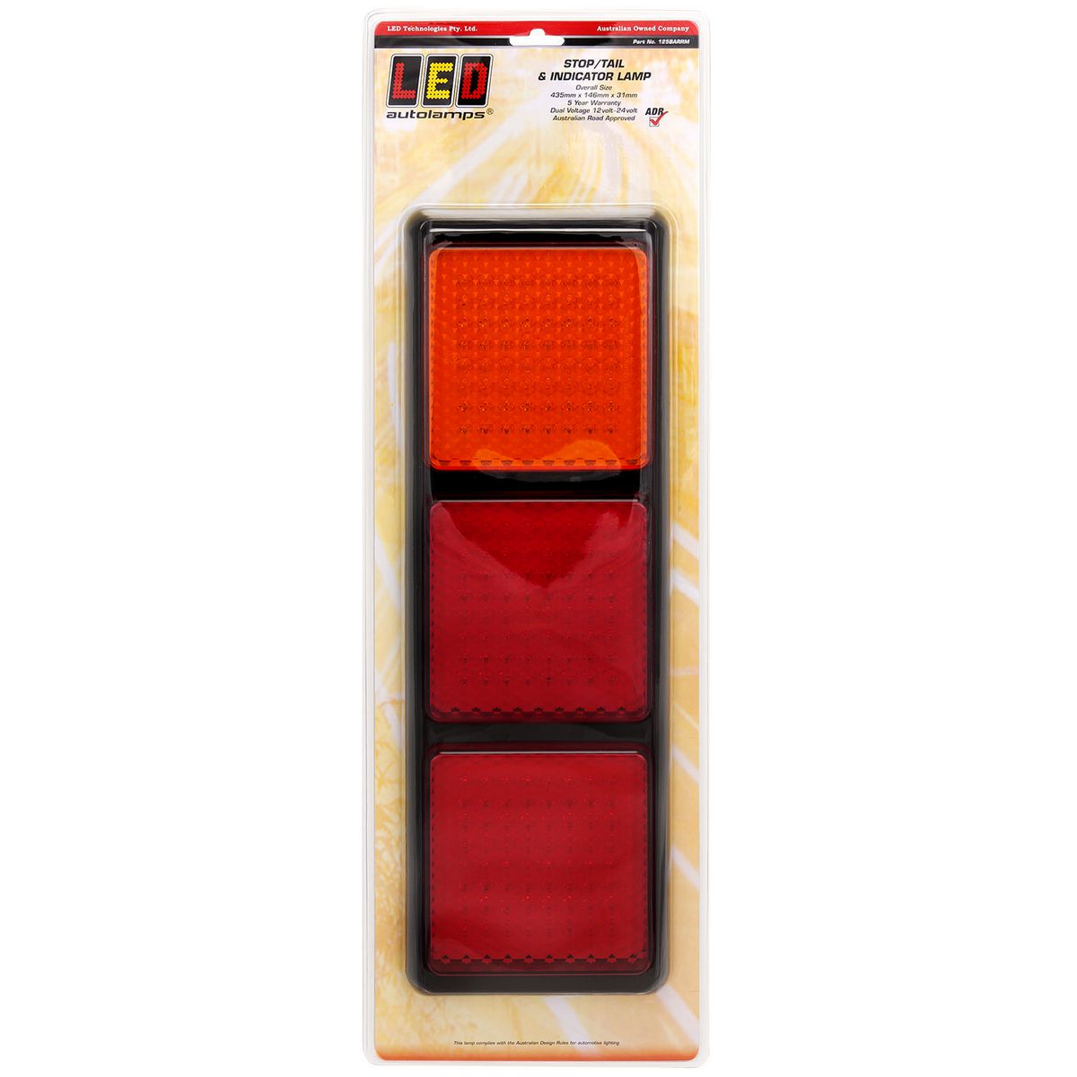 LED Autolamps Stop/Tail/Indicator Light LED 12/24V 125BARRM