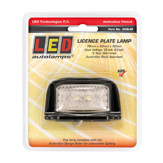 LED Autolamps Number Plate Light LED 12/24V 0.4m Cable 35BLM
